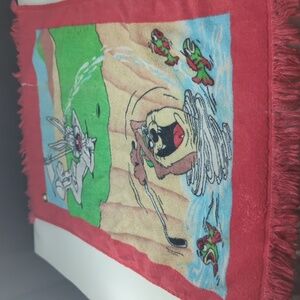 Vintage Looney Tunes Golf Towel 15.5" x 23.5" Bugs Bunny Taz Acme Golf Club